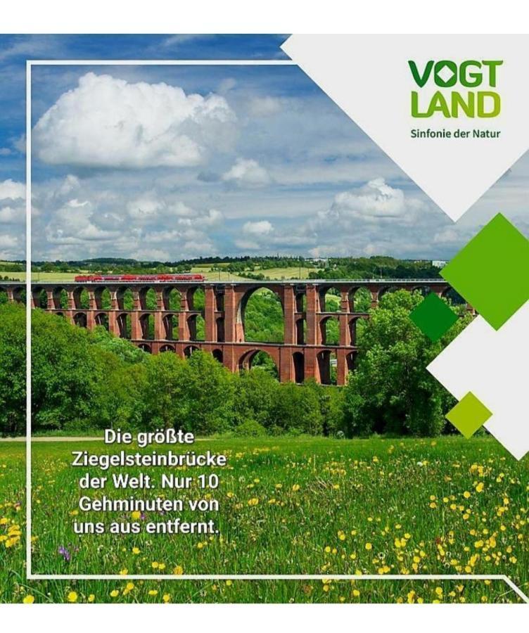 Ferienwohnung "Blick Mylau" - Naehe Freizeitpark Plohn & Weltgroesster Ziegelsteinbruecke رايشنباخ إم فوغتلاند المظهر الخارجي الصورة